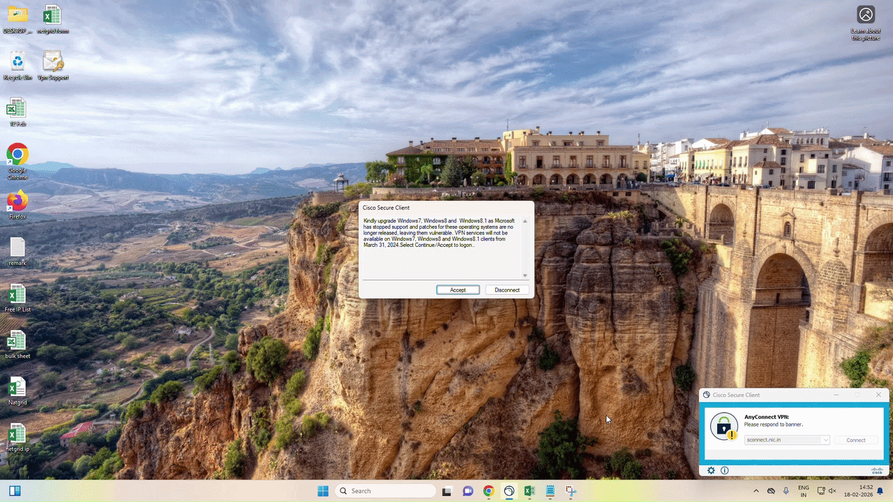 Screenshot of Accept button